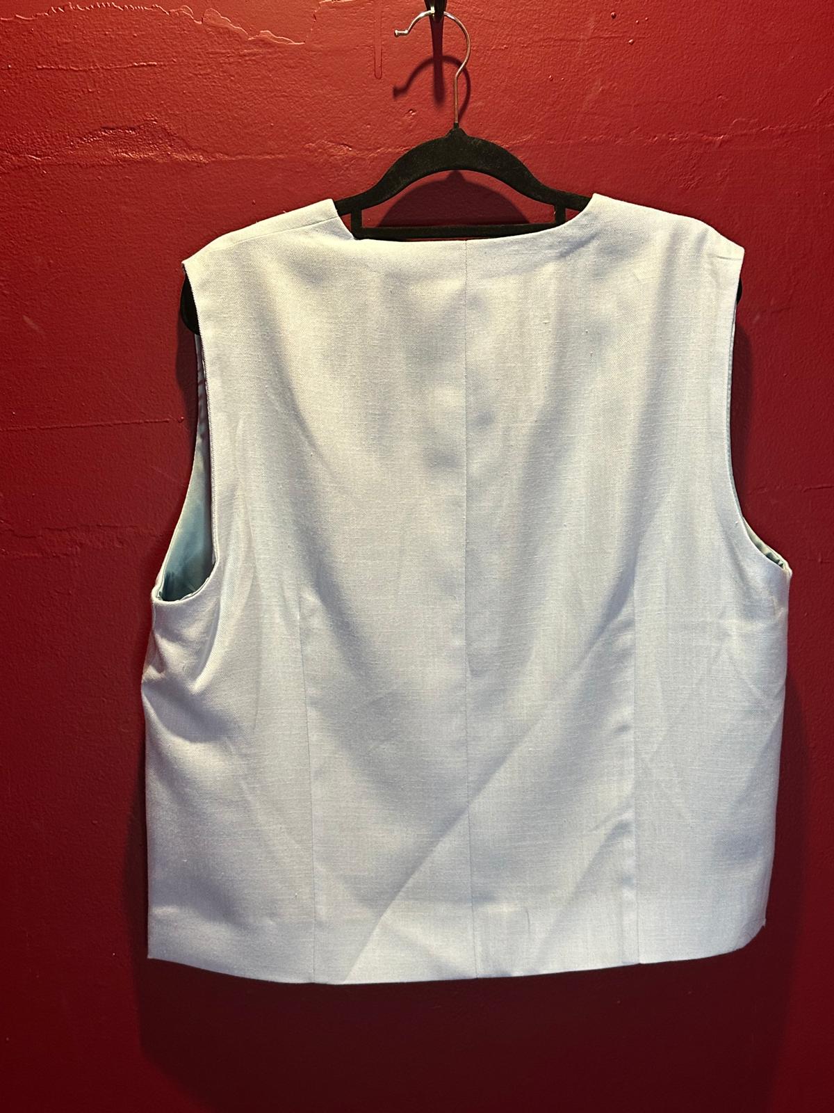 Blue Linen Vest